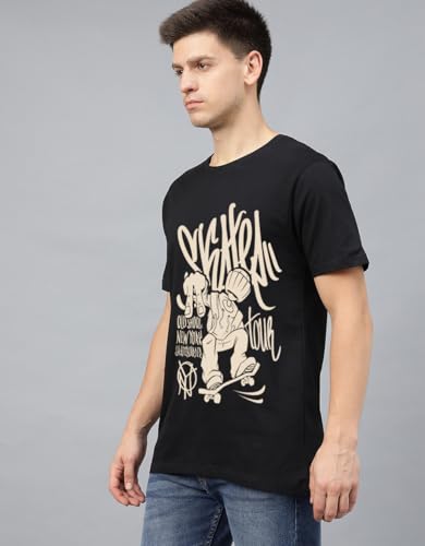 Image of Veirdo Men's T-Shirt Regular Fit Round Neck Pure Cotton Half Sleeve Graphics Printed T-Shirt Different Size Range S to 2XL