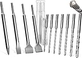 VIELSEITIG – Dieses Set ist perfekt geeignet zum Bearbeiten von Beton, Naturstein sowie jegliche Arten von Mauerwerk. Kompatibel mit allen Bohrhämmer, Stemmhammer oder Schlagbohrmaschinen mit SDS-Plus Aufnahme wie z.B. Bosch, Makita, Hilti, Einhell, Kress, Millwaukee und Dewalt sowie vielen weiteren. Die Bohrer sind für alle gängigen Dübellöcher geeignet, von der Deckenlampe bis hin zum Schwerlastdübel.