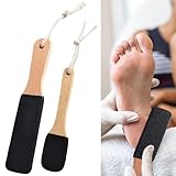 Lot de 2 limes à pieds et pierre ponce pour peaux dures – Bois de hêtre de qualité supérieure et carbure de silicium pour pieds et mains lisses