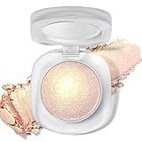BelleFlair Holographic Lidschatten Palette mit Duochrome Glitzer Liedschatten, Langanhaltender Cremiger Highlighter Eyeshadow für Augen Make-Up, Schillerndem Metallic Shimmer Eyeshadow(Gold)