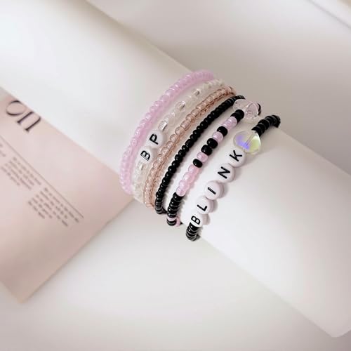 Black Merch Pink Bracelets Blink Bracelet Outfits for Concert Gifts for Fans2