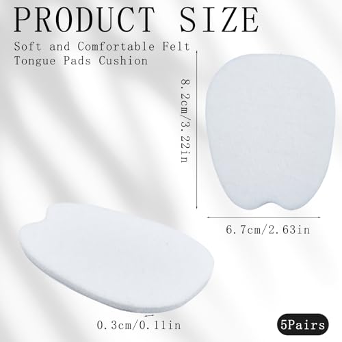 5 pares de almohadillas de fieltro para lengüeta de zapatos miniatura 2