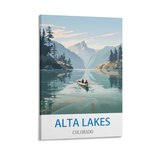 Poster Colorado Alta Lakes vintage déco chalet pour un salon épuré