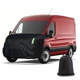 Opaltool Vordere Halbe Autoabdeckung Motorhaubenabdeckung mit Reflektierenden Riemen für Ford Transit Van Mercedes Sprinter FIAT Ducato Renault Master