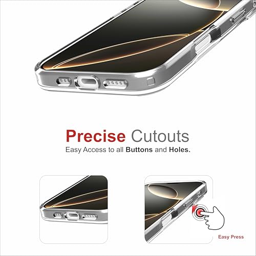 Image of for iPhone Case 16 Pro, [Anti-Yellowing Technology] [Military Grade Drop Protection] Shockproof Slim Hybrid Phone Case for iPhone 16 Pro - Crystal Clear