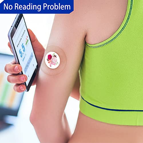 HONYOU Libre 2 Sensor Covers Waterproof Adhesive Patches & Freestyle 14 Days Sensor Stickers with Multi Patterns CGM Tape with Hole Clear, Hypoallergenic & Latex-Free Long Stay, Total 40Pack
