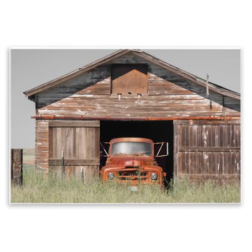 'Vintage Pickup Truck Weathered Country Barn'| Wall Plaque Art