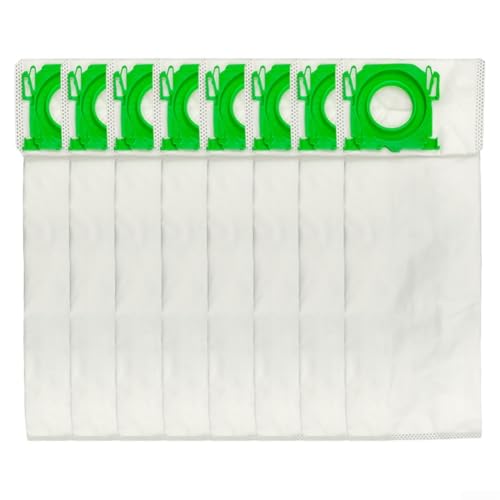 Image of 8 Pack Vacuum Cleaner Bags for X1 X2 X3 X4 Extra Pet XP2 XP3 G C seriesss, Non-Woven Dust Bags Compatible with 370 & 5093AM Filters, White and Green