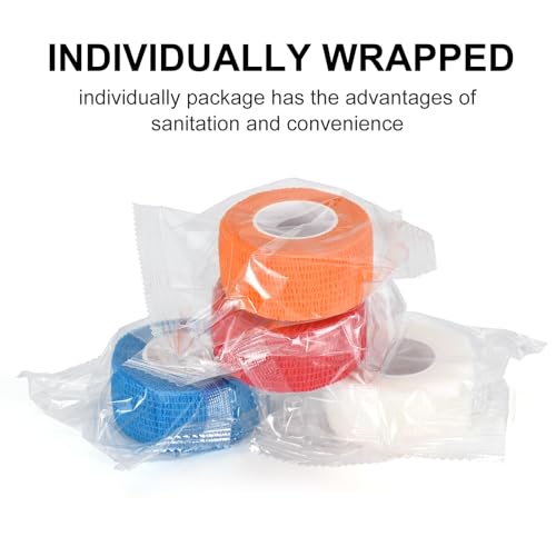 Sagafly 12 Rollen Selbsthaftende Bandage 2,5cm x 4,5m Selbstklebender Verband für Finger Elastische Fixierbinde Haftbandage Kohäsiver Verband Selbstklebend Fingerpflaster Fixierverband