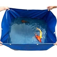 MekUk Pond Liner Folding Canvas Fish Pond, Tarpaulin Fish Pond for Water Storage, Fish Farming, Hydroponics, Frame Not Included for Outdoor Ponds, Koi Ponds, Garden Fountain, Wat3x1x1m