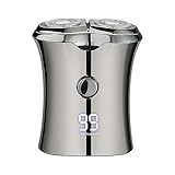 Jooheli Mini Afeitadora, Afeitar Eléctrica, Afeitadora de Bolsillo Portátil, Afeitadora Eléctrica Portátil Mini Shave, Seco y Húmedo, Recargable por USB para Hogar, Coche, Viajes, Plata