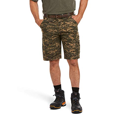 Pantalón corto de trabajo ARIAT Rebar DuraStretch cargo resistente camuflaje verde militar