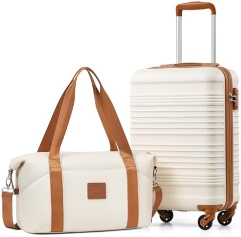 COOLIFE 55×35×20 Cabin Suitcase and Ryanair Bag 40x20x25-20L Set,...