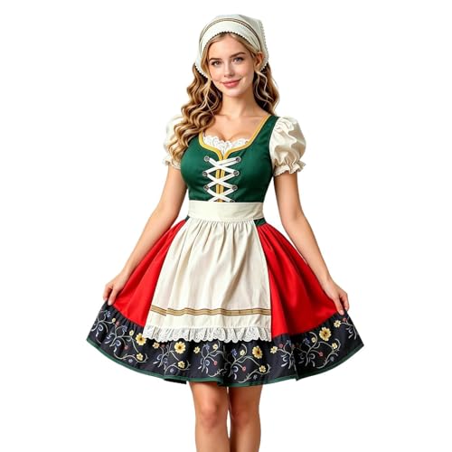 Dirndl vestido bávaro mujer ideal para bailar en la fiesta del Oktoberfest