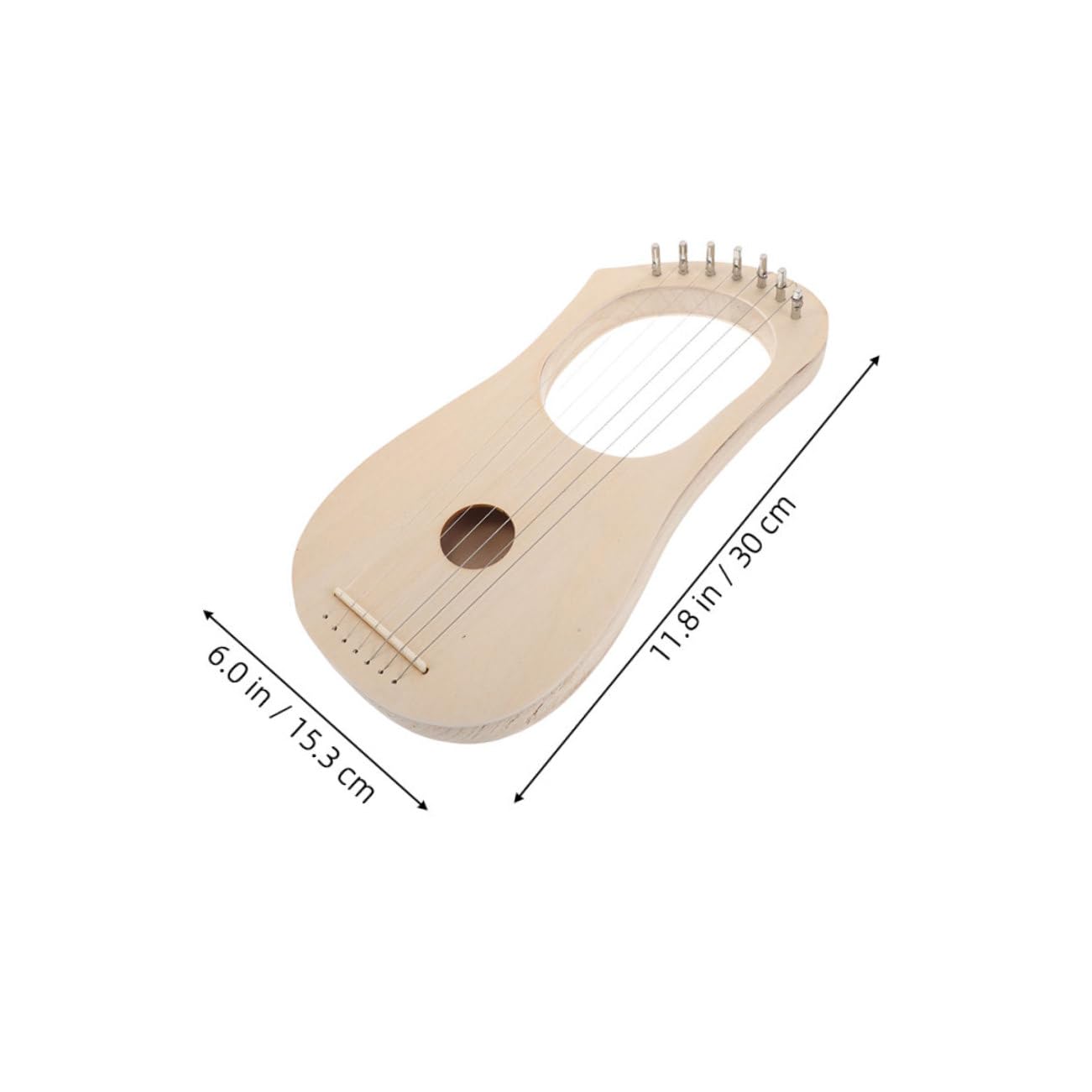 BESTonZON 7-saitige Holz Leierharfe zum Selbstbauen für Anfänger mit Metallbesaitung Vielseitiger Klang und Elegantes Design für Klassische und Moderne Kompositionen