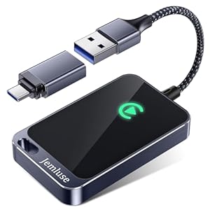 Adaptador CarPlay inalámbrico para Apple iPhone: conexión fluida para múltiples usuarios que convierte CarPlay con cable en inalámbrico, sin latencia, compatible con iOS 10 o superior, con