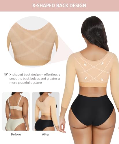 Image of FeelinGirl Upper Arm Shaper for Women Faja Post Surgery Slimming Compression Sleeves Arm Lipo Compression Garments