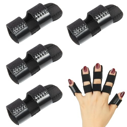 4 stecche nere regolabili. Questa stecca si adatta a ogni dito. Può offrire supporto e tenerlo in posizione. È utile per mantenere le dita nella giusta posizione per soddisfare diverse esigenze.