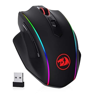 Redragon Mouse para jogos sem fio M686, mouse gamer com fio/sem fio de 16000 DPI com sensor profissional, capacidade de energia confiável de 45 horas, macro personalizável e luz de fundo RGB para