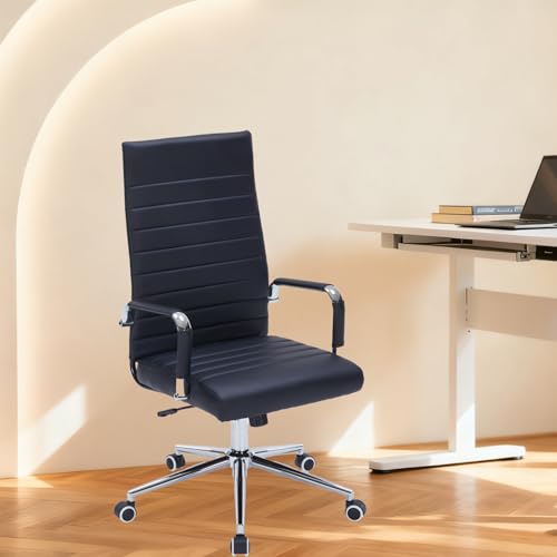 Sidanli Ergonomic Office Chair, Executive PU Leather Desk Chair with Adjustable Lumbar Support and...