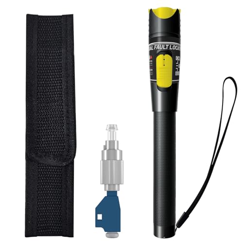 Visual Fault Locator - 100KM Ultra-High-Power VFL Fiber Optic Tester Kit with FC/LC/SC/ST Compatibility - Single Mode 9/125μm for Industrial & Telecom Backbone Networks