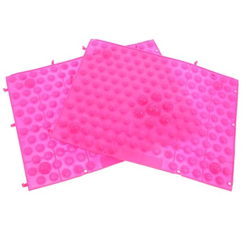 BAZEITFLOW 2 Pezzi Tappetino Massaggiante per Piedi Antiscivolo Grande Rosa Tappetino per Agopressione Riflessologica Punti di Pressione Cuscinetto Portatile per Sollievo e Massaggio