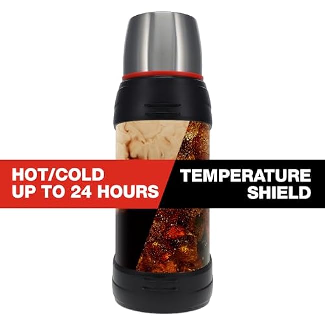 Cummins CMNTHERMOSSS Large 2-Liter Stainless Steel Insulated Water Bottle 67-Ounce Vacuum-Insulated Thermal-Chrome and Red