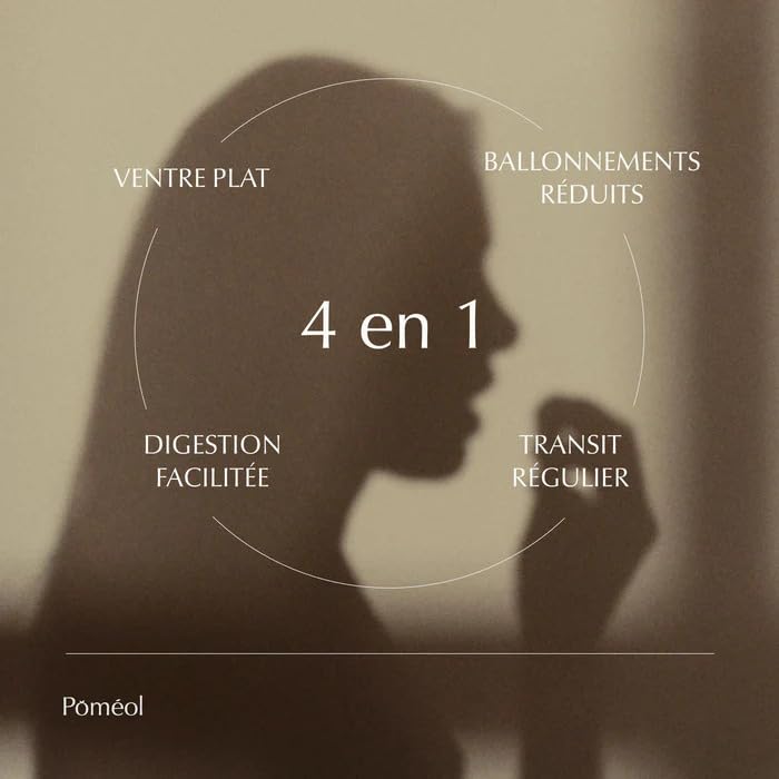 POMÉOL ǀ Complément Alimentaire confort digestif | Ventre plat, Transit, Digestion, Ballonnement, Détox - TransitPulse ǀ 30 jours ǀ Menthe poivrée, Fenouil, Chlorelle, Matricaire