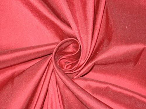 Tissu Dupion pure soie rouge rosé pour confectionner une robe de soirée