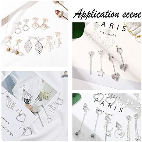 UNICRAFTALE 120pcs 6 Styles 304 Stainless Steel Linking Rings Square & Ring & Star & Heart & Hexagon & Triangle Frames Connectors Metal Jewelry Connector Links for Women Jewelry Making