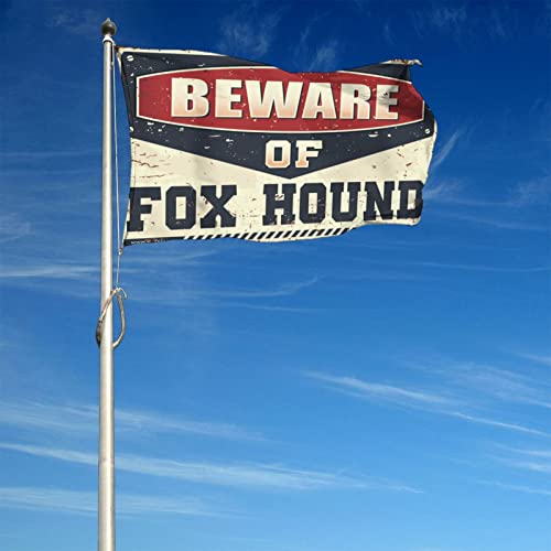 Drapeau Fox Hound 152x244 cm grand format en textile rétro pour lit double