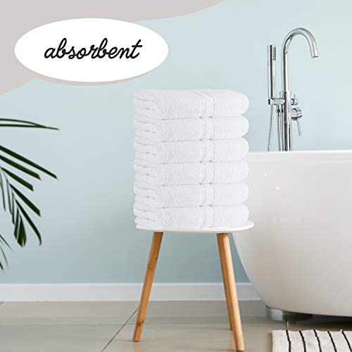 Green Lifestyle Luxury Bath Towel - White Large Bath Towels Pack For Spa, Gym, Bathroom, Hotel - 86% Cotton 14% Polyester -Super Soft, Thick And Absorbent 24 X 50 Bulk Bath Towel - (8-Pack) #TOP4
