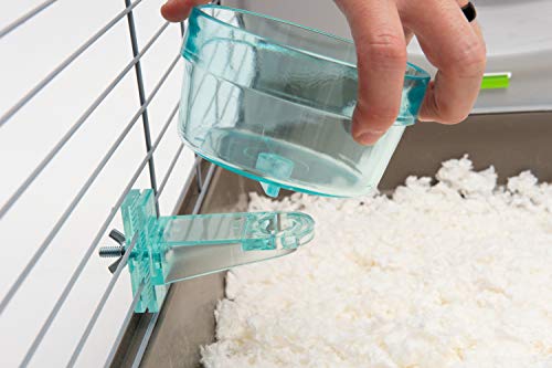 Lixit Quick Lock Removable Cage Bowls for Rabbits, Birds, Dogs, Cats, Gunea Pigs and Other Small Animals. (20oz, Aqua)
