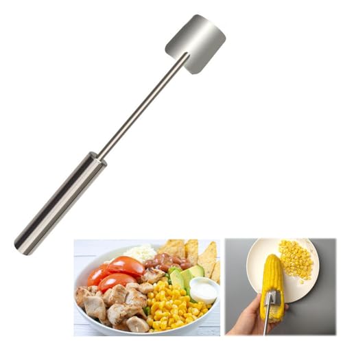 AchNau Corn Peeler for Corn on the Cob,Long Handle Stainless Steel Corn Cob Stripper Tool,Corn Kernel Remover Tool for Home Kitchen (Peeler)
