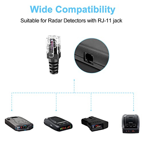 Plozoe A001 Radar Detector Cable With Usb To Rj11 Plug,Power Cable For Radar Detectors,Usb 5V-12V Power Cable,For Escort Uniden Radenso Xp Beltronics Cobra Whistler Radar Detector thumb #4