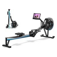 MERACH Professional Indoor Rowing Machine, Adjustable Air Resistance Rowing Machines for Home, Ergonomic Comfort Seat, Performance Monitor and Device Holder, Easy Storage