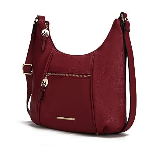Image of MKF Collection Crossbody Bag for Women - PU Leather Hobo Handbag - Designer Side Messenger Purse, Shoulder Crossover