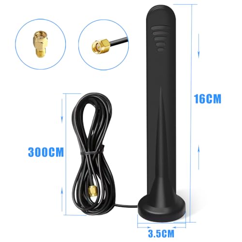 WiFi 5G 4G SMA Antenna 15DBI Omni-Directional With Magnetic Base Mimo LTE - 3M RG174 Cable for Indoor Outdoor 3G/4G/5G/GSM/GPRS Router IoT Gateway Smart Home - Image 7