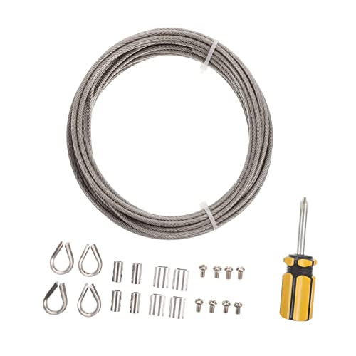 DOITOOL 1juego Kit De Cables De Acero Inoxidable Para Exterior De Cuerda Resistente Abrazaderas y Accesorios Para Cortinas Ropa y Manualidades