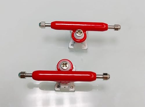 Miniatura 3 de Leefai Camiones de diapasón Pro de 1.26 pulgadas (1.260 in), color rojo estándar + 4 ruedas de rodamiento CNC Ultra Spin + bujes adicionales, lo