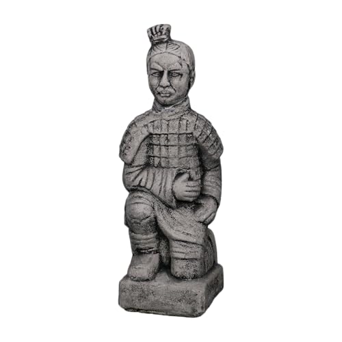 gartendekoparadies.de Figures de Pierre Massive Guerrier Chinois en Terre Cuite en Pierre reconstituée, résistant au Gel (modèle IV)