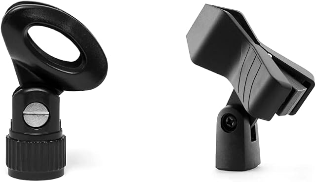 TIGER MCA88-BK Universal Microphone Clip Quality Spring Mic Clip Black & MCA93-BK Quick Release Microphone Clip Adjustable angle Mic Clip Standard 5/8" Thread Black