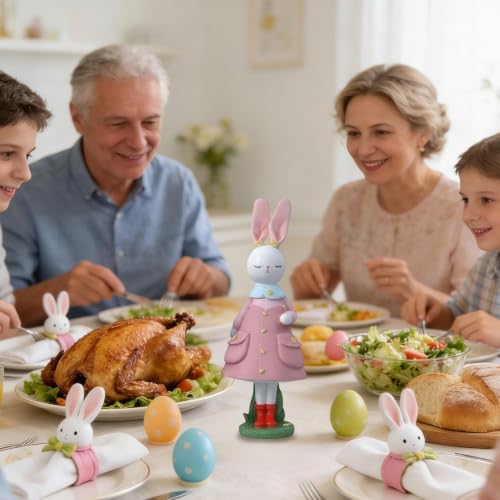 Décor Mignon Lapin de Pâques pour Table et Bureau Printanier