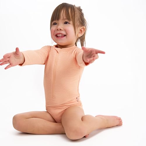 Gerber Baby and Toddler Girls Long Sleeve Swimsuit, Peach, 3T - image 5