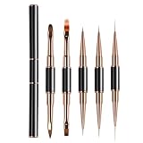 Nagelpinsel-Set mit doppelter Spitze, 5 Stück Doppelspitzen, Werkzeuge für Nagelspitzen, für Salon, französische Blumenmalerei und Anwendung, Frauen, Mädchen und Freunde