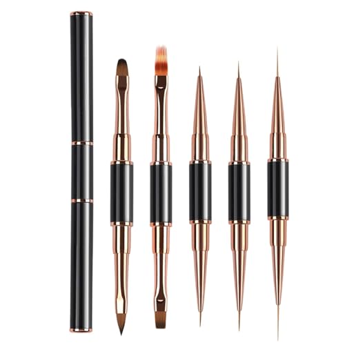 Nagelpinsel-Set mit zwei Spitzen, Set mit 5 Stiften für französische