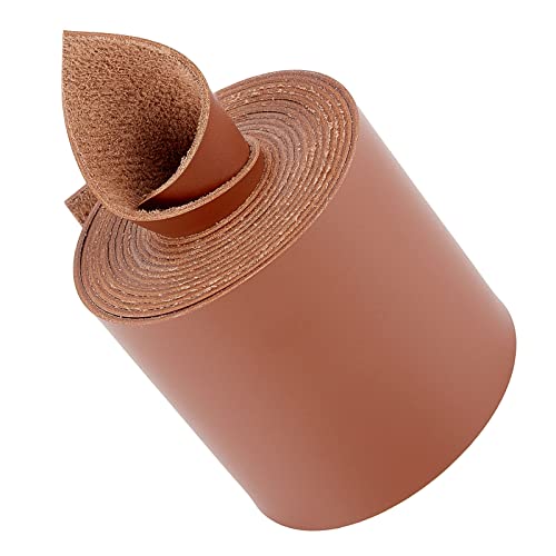 GORGECRAFT 2m Long 7cm Larges Sangles en Cuir Marron Mat Plat Tressage Bandes de Ficelle en Cuir Dentelle Décapant Rouleau Artisanat Colliers pour Animaux de...