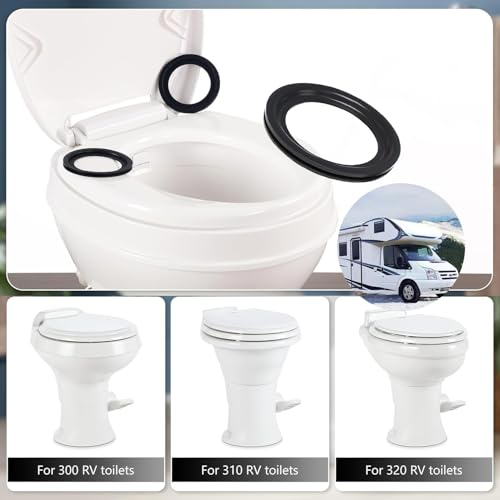 Image of RV 385311658 RV Toilet Flush Ball Seal Replacement RV Accessories Flush Ball Gaskets for Dometi 300 /310 /320 Toilet Seal Gasket Kit, R-V Toilets - Ideal Flush Ball Gaskets2-Pack, VR003