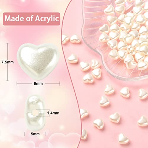 KitBeads 200pcs Acrylic Heart Shaped Beads White Valentine Day Love Bead Opaque Mini Heart Beads for Jewelry Making Bracelets Necklaces Crafts - Image 2