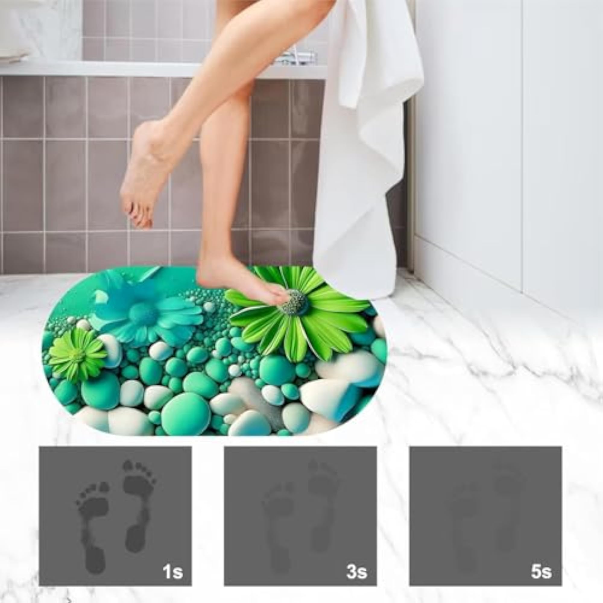 3D Bathroom Mat, Rare 3D Patterned Bath Mat